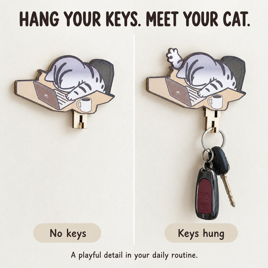 The cat’s moving wooden detail