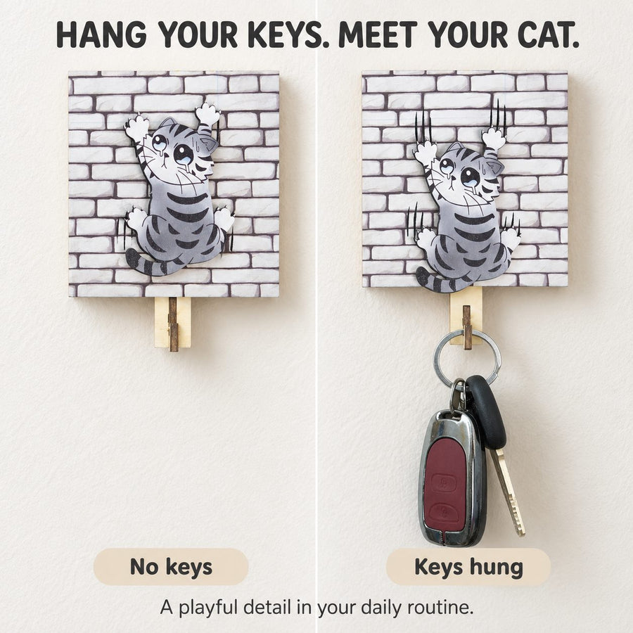 The cat’s moving wooden detail