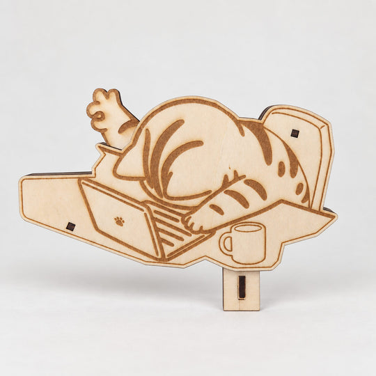 Sleeping Cat Wooden Desk Model Kit