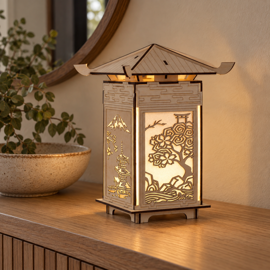 Wooden Pagoda Lantern DIY Model Kit