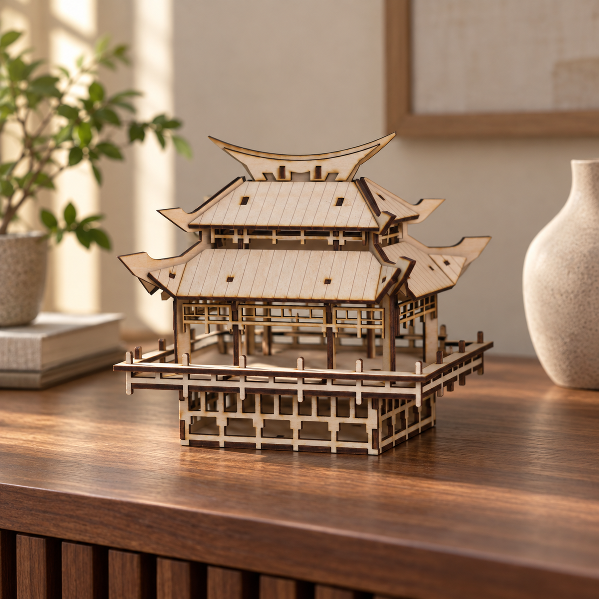 Moonlit Pagoda Wooden Model Kit