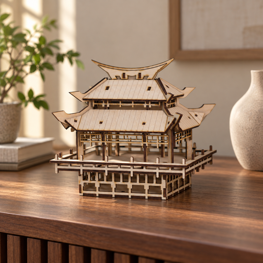 Moonlit Pagoda Wooden Model Kit