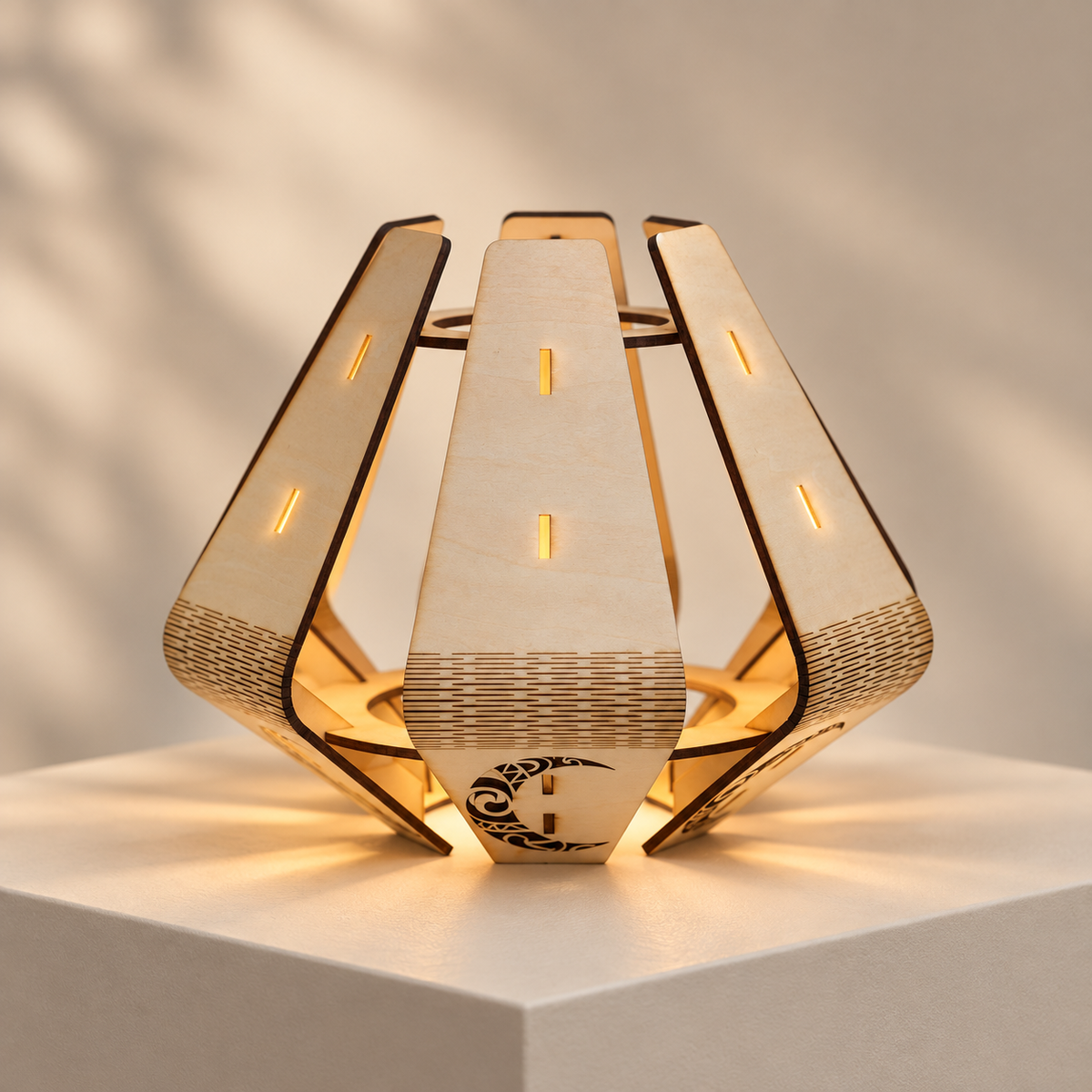Slatted Glow Wooden Lantern DIY Kit