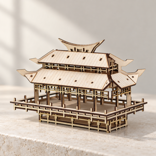 Open Gallery Wooden Temple Model Kit