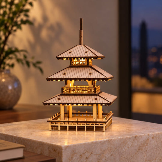 Three-Tier Pagoda Wooden Model Kit
