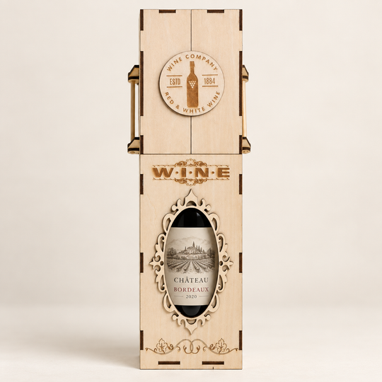 Wing-Door Wooden Wine Presentation Box