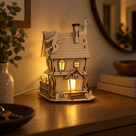 Haunted Cottage Wooden Night Light Kit
