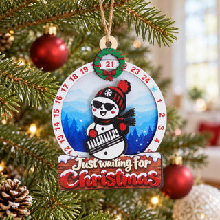 Snowman Keyboard Wooden Christmas Countdown Plaque