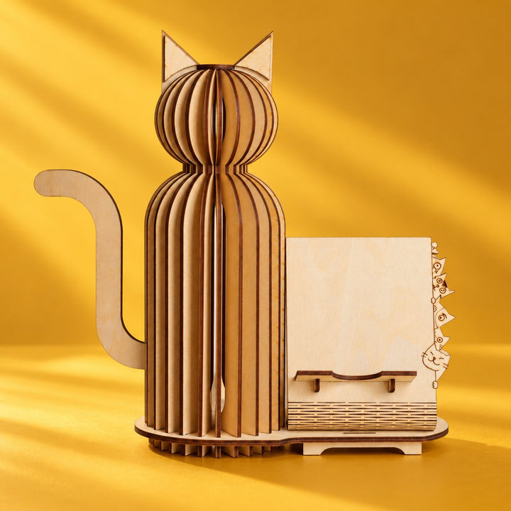 Layered Wooden Cat Desk Display Kit