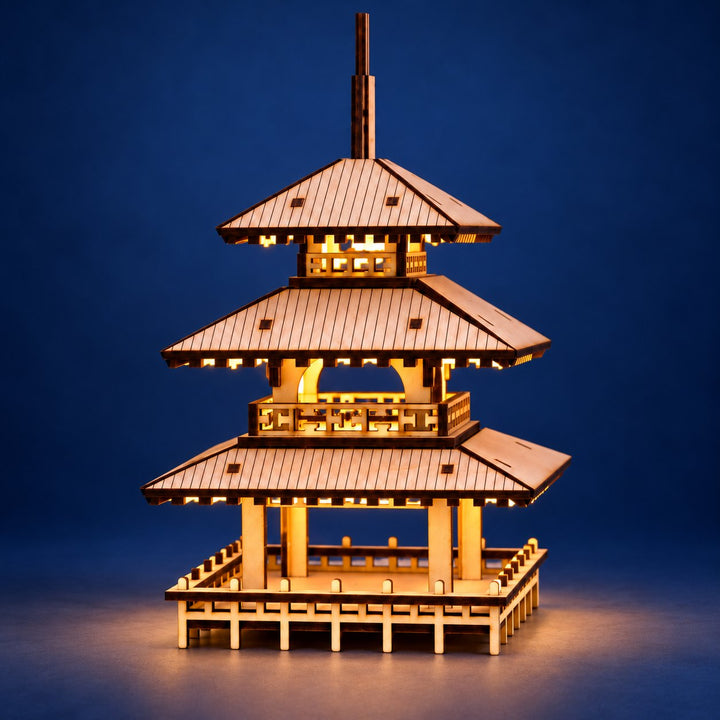Three-Tier Pagoda Wooden Model Kit