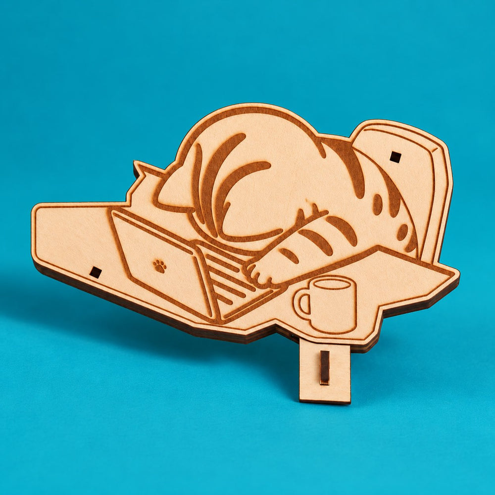Sleeping Cat Wooden Desk Model Kit