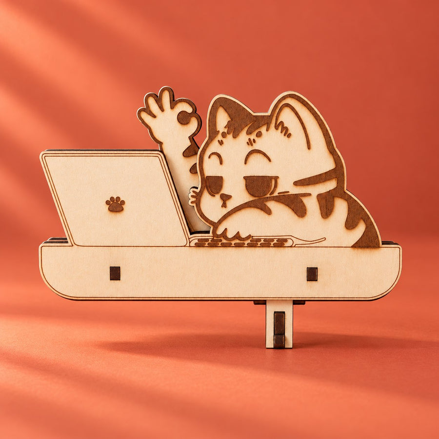 Waving Cat Wooden Desk Model Kit