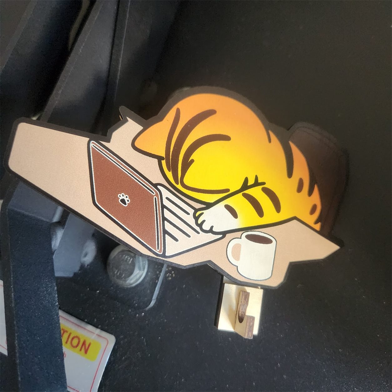 Sleepy Orange Tabby Wooden Key Holder customer review photo
