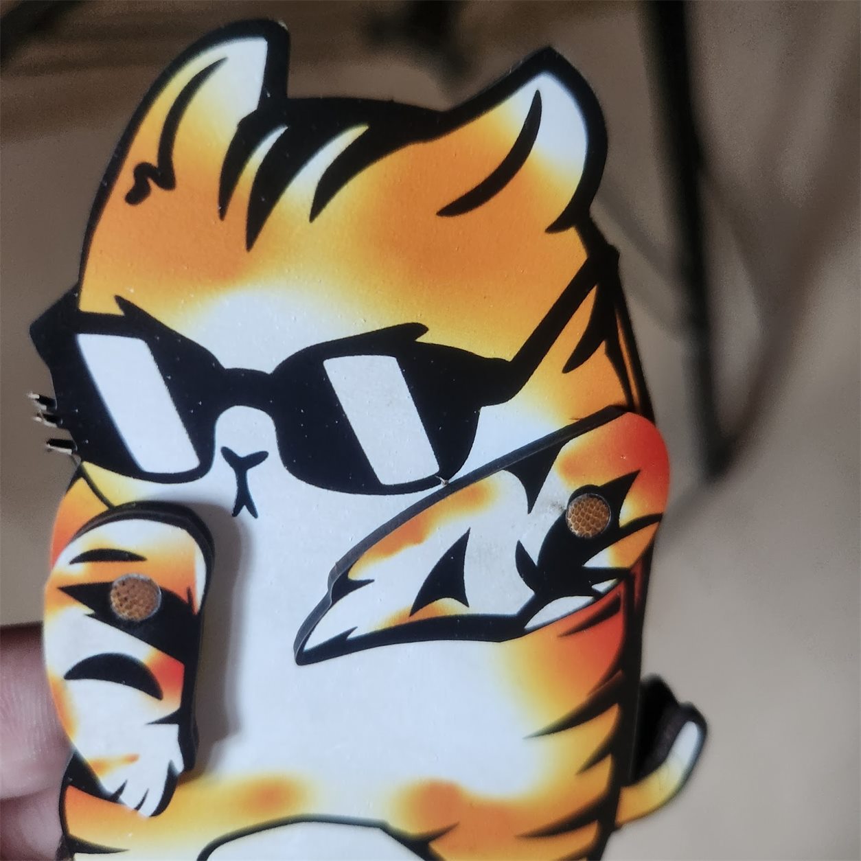 Dabbing Orange Tabby Wooden Key Holder customer review photo
