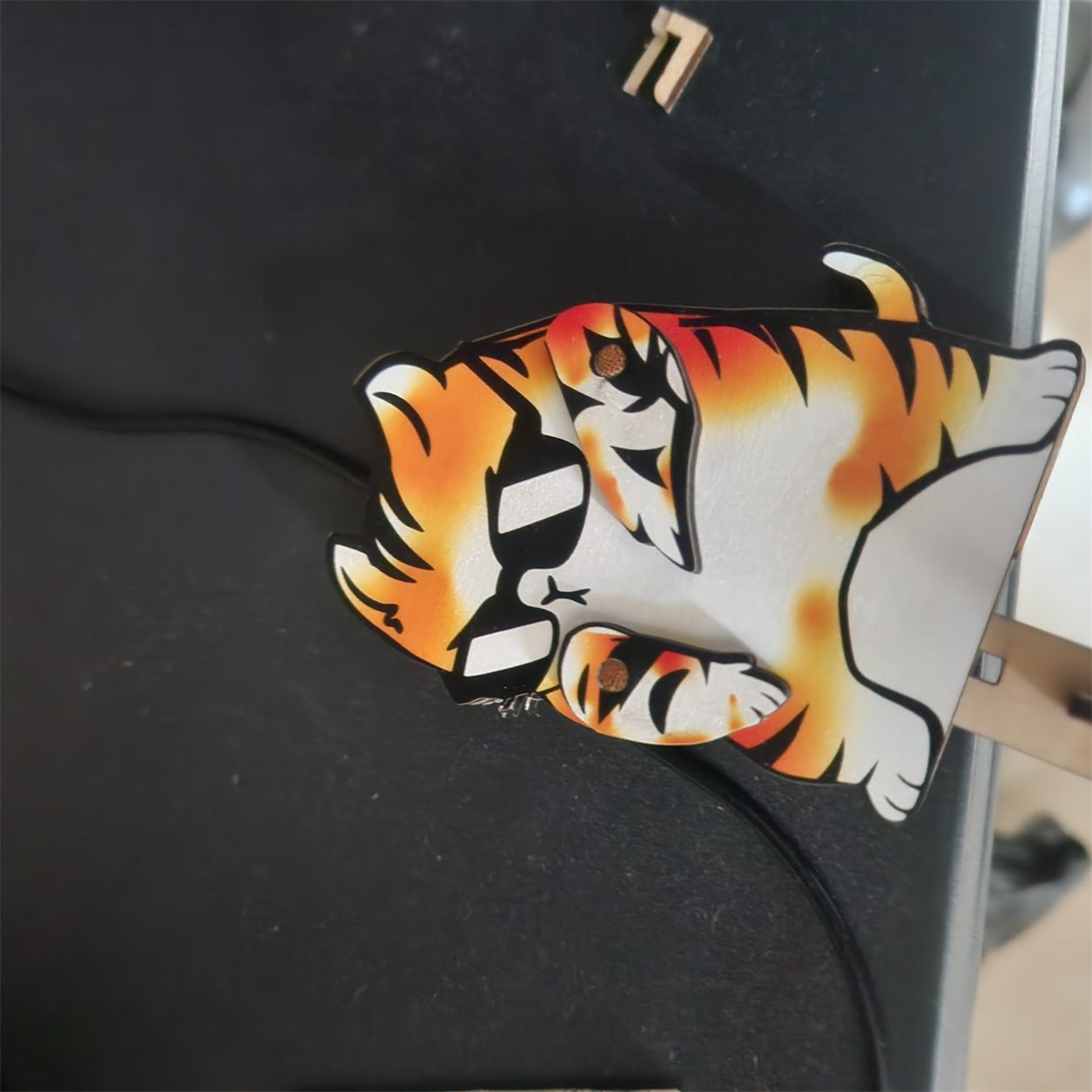 Dabbing Orange Tabby Wooden Key Holder customer review photo