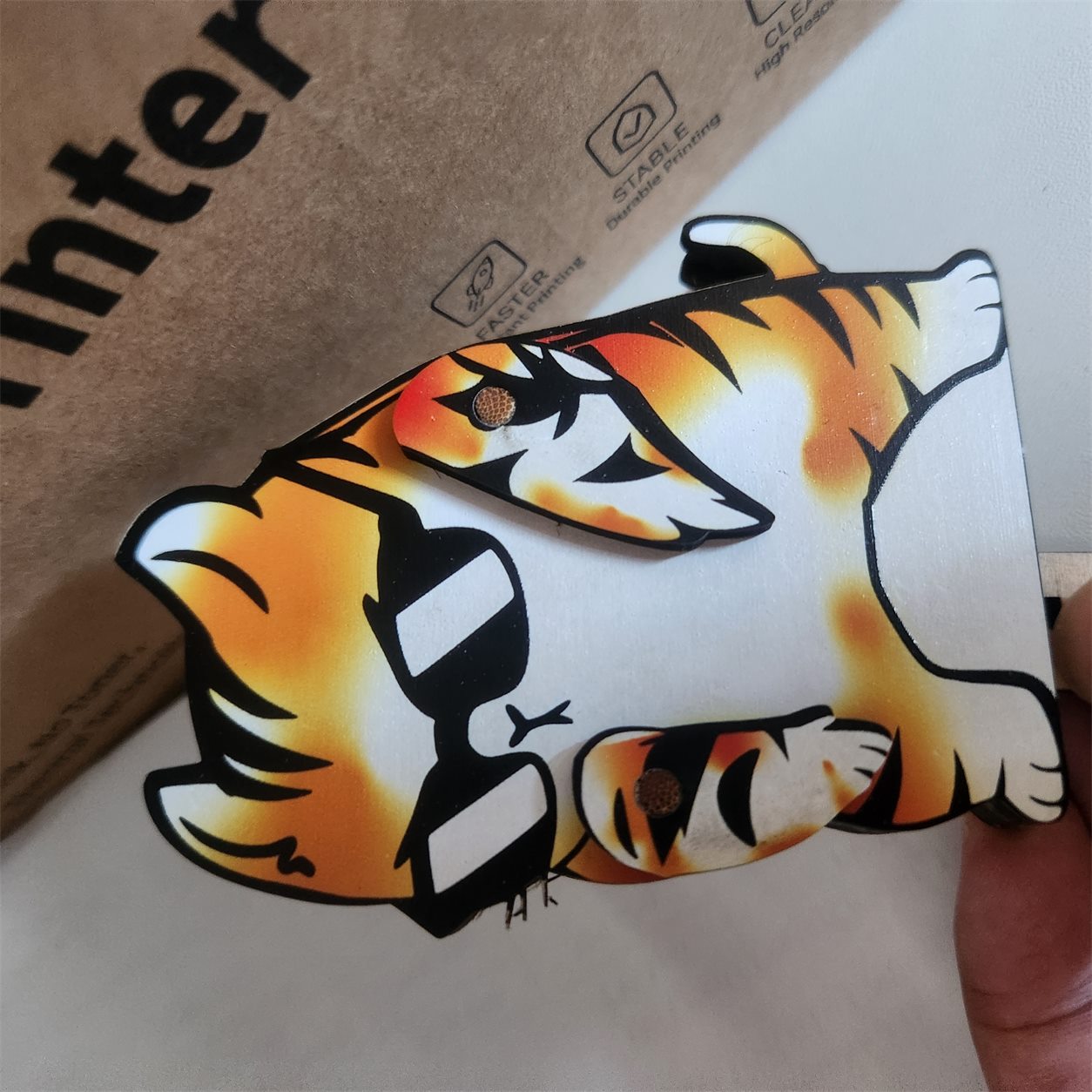 Dabbing Orange Tabby Wooden Key Holder customer review photo