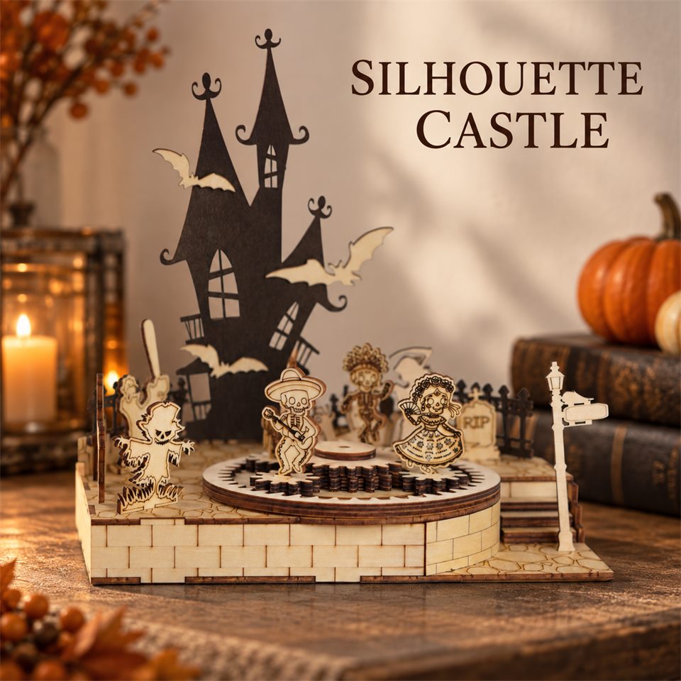 Gothic Tower Wooden Model Kit — Silhouette castle