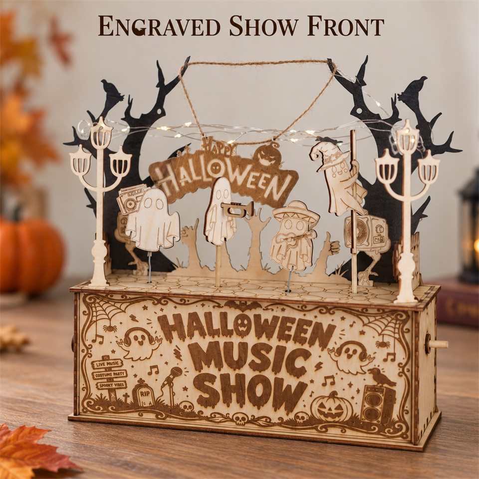 Halloween Show Wooden DIY Model Kit — Engraved show front