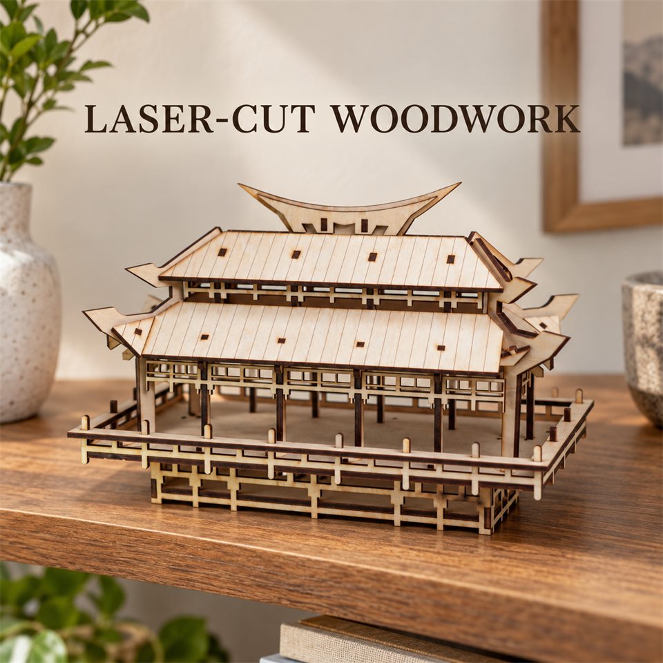 Cutwork and corner joints — Open Gallery Wooden Temple Model Kit