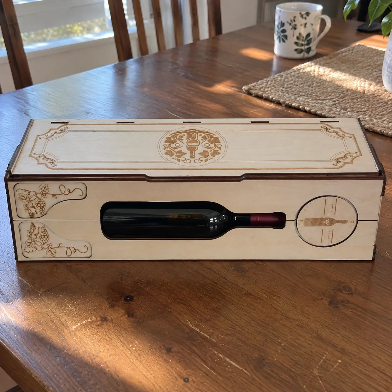 Engraved Double-Door Wooden Wine Box review photo
