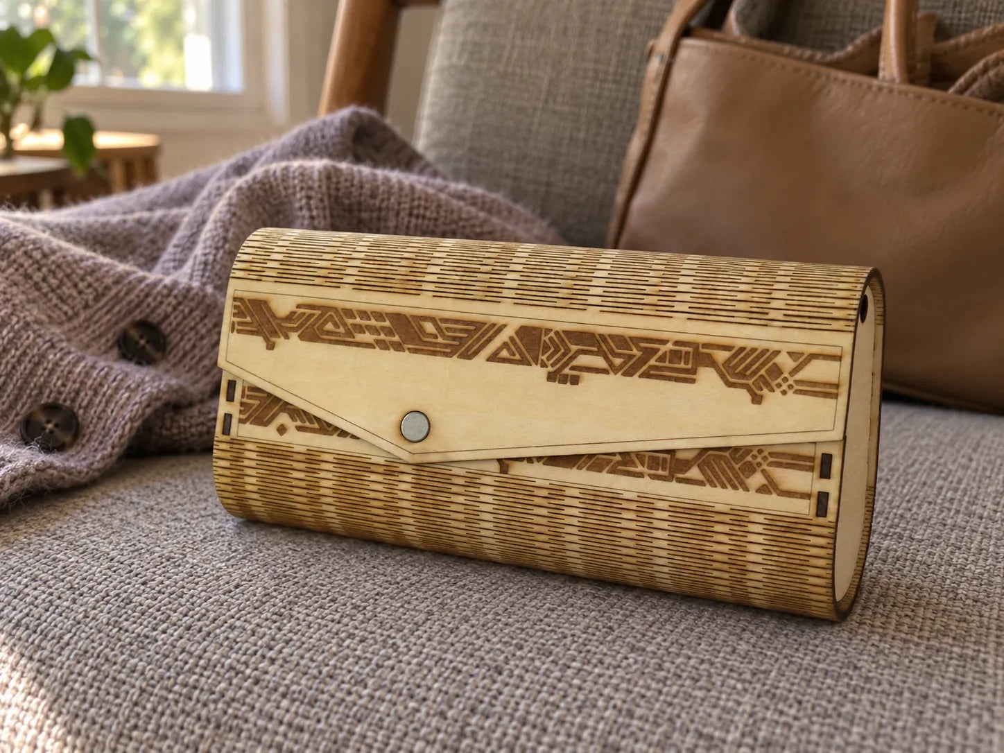 Geometric Wooden Clutch Purse review photo