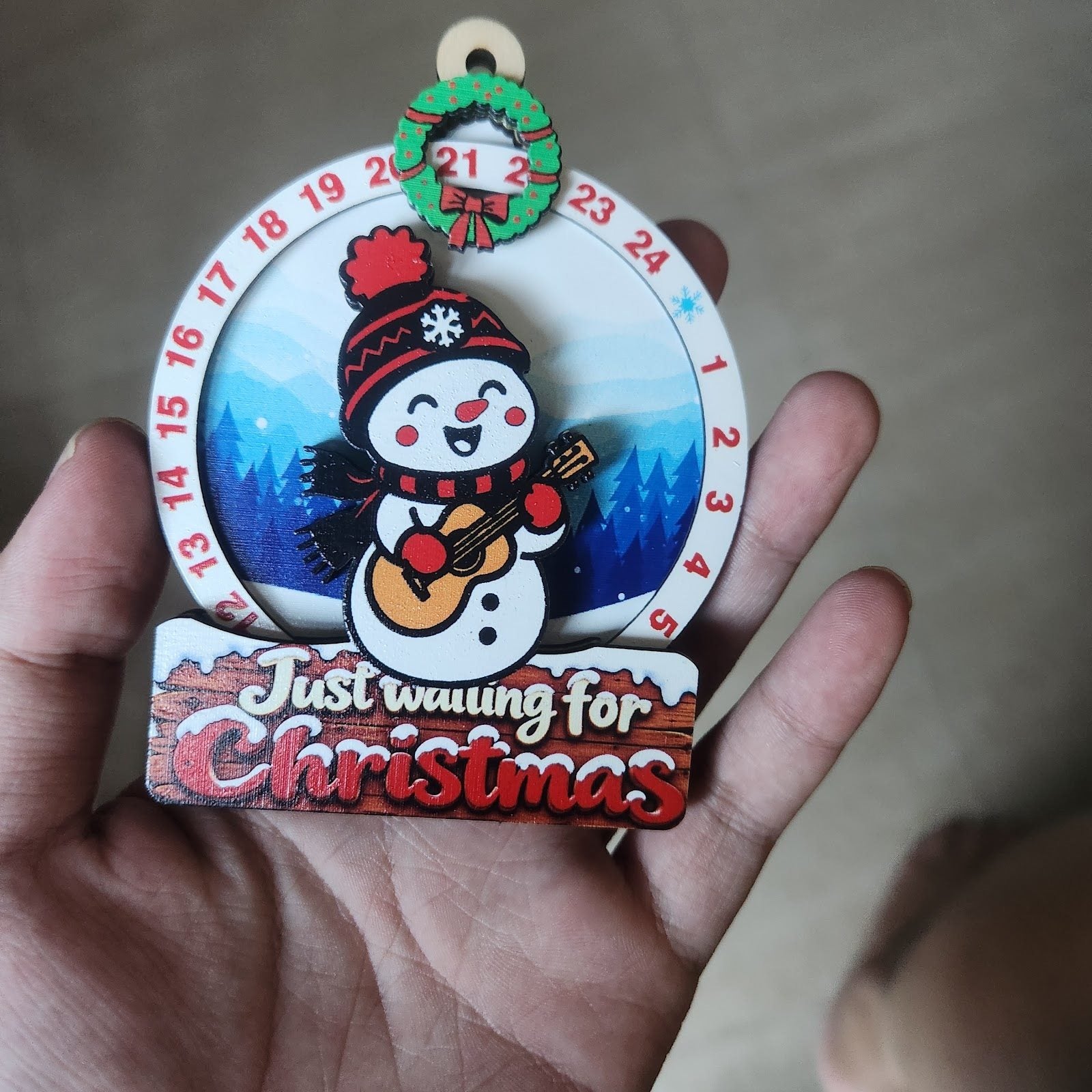 Snowman Guitar Wooden Christmas Countdown Plaque review photo