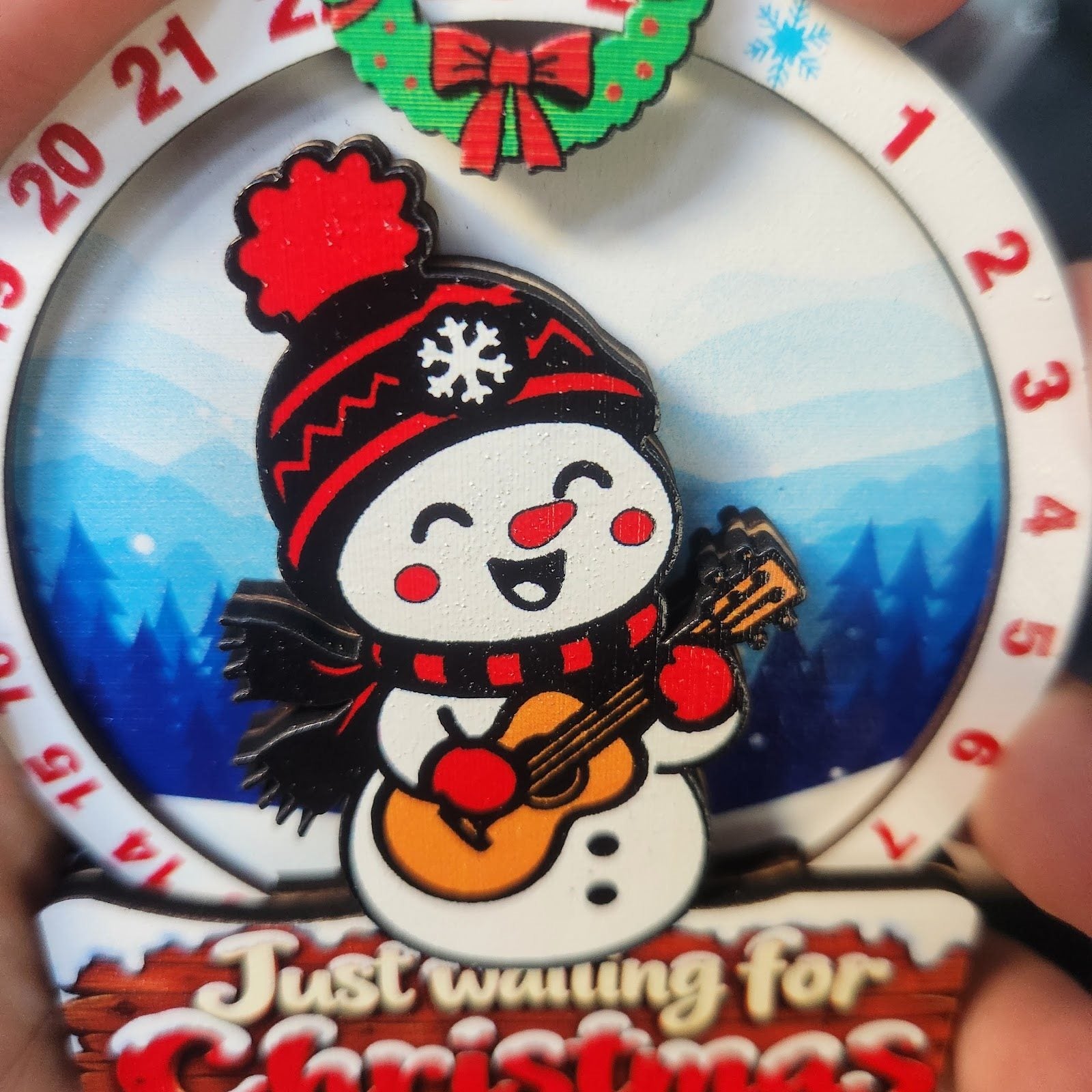 Snowman Guitar Wooden Christmas Countdown Plaque review photo