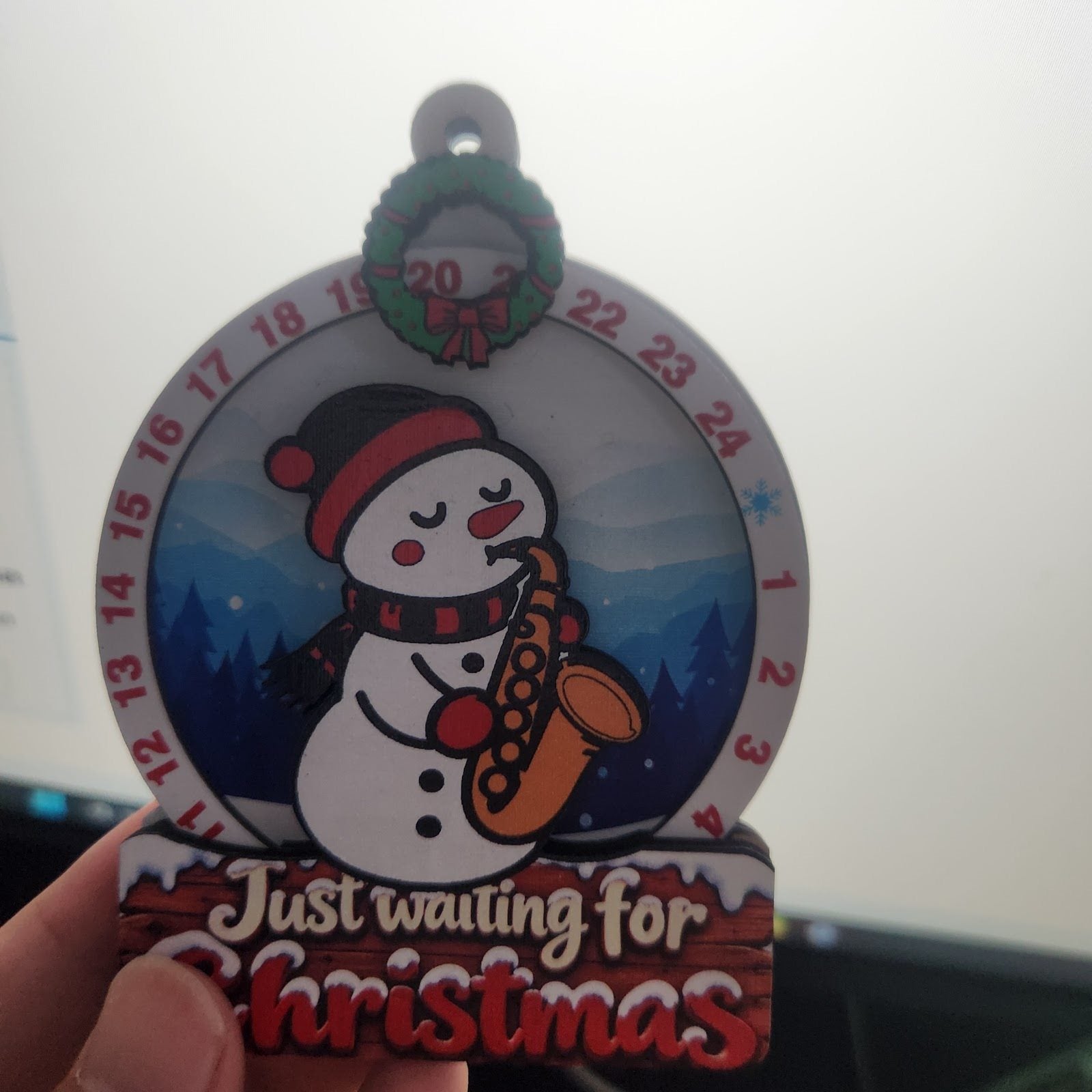 Snowman Saxophone Wooden Christmas Countdown Plaque review photo
