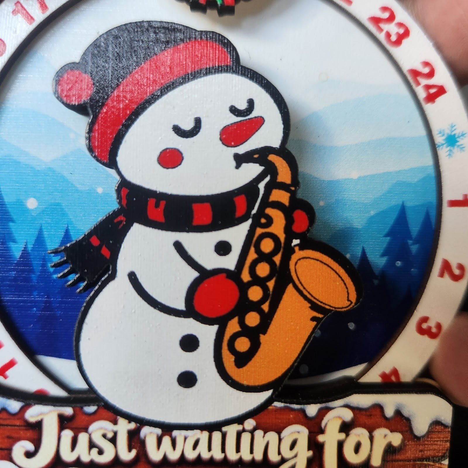 Snowman Saxophone Wooden Christmas Countdown Plaque review photo