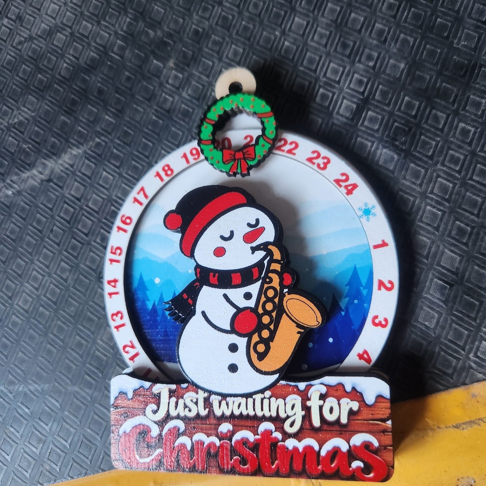 Snowman Saxophone Wooden Christmas Countdown Plaque review photo